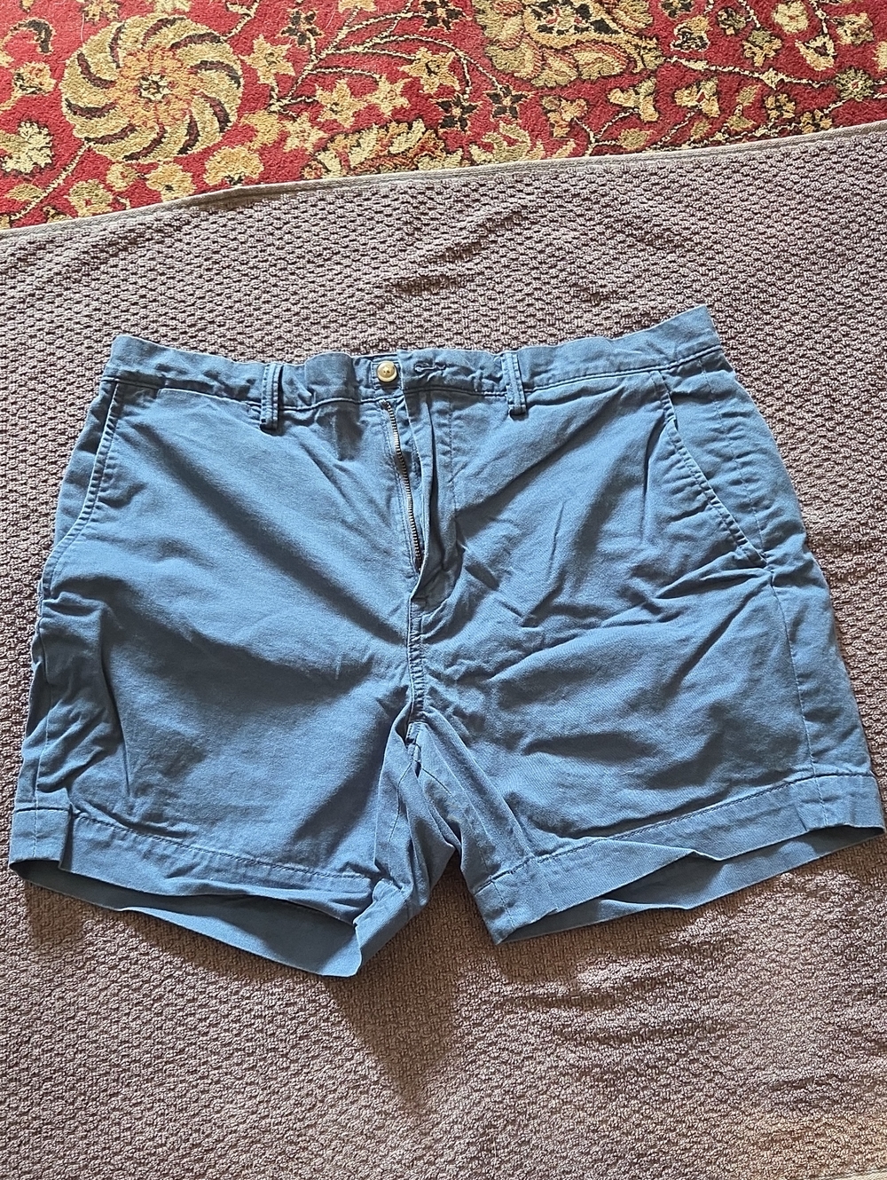 Ralph Lauren Men's Flat-Front Shorts in Slate Blue